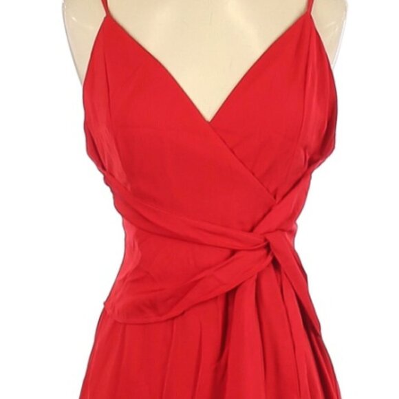 About Us Red Ruched Mini silhouette Cocktail Dress - Picture 8 of 10